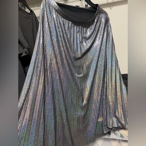 Holographic Pleated Skirt
